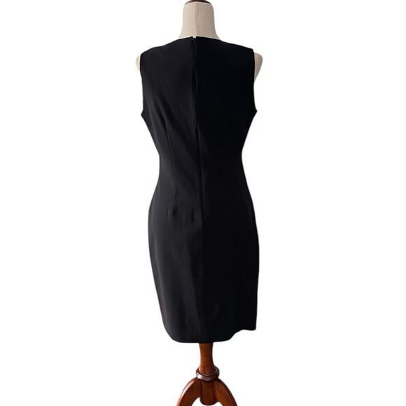 Elie Tahari Clarette sleeveless shoulder slit black cocktail dress size 8 - Picture 3 of 9